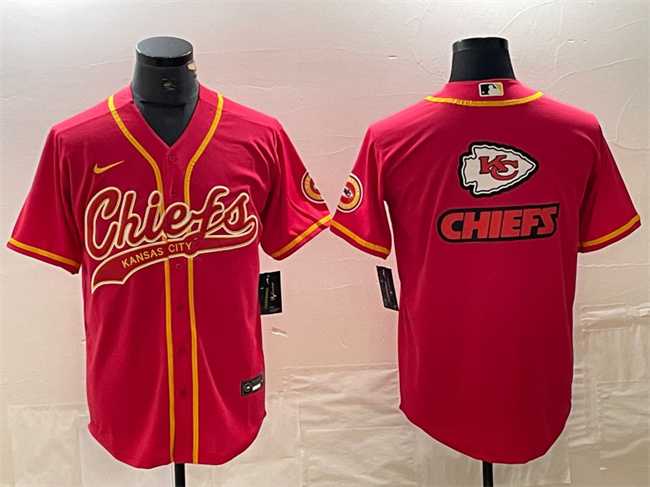 Men's Kansas City Chiefs Red Team Big Logo With Patch Cool Base Stitched Baseball Jersey,We sell and wholesale Men's Kansas City Chiefs Red Team Big Logo With Patch Cool Base Stitched Baseball Jersey on line form chian!